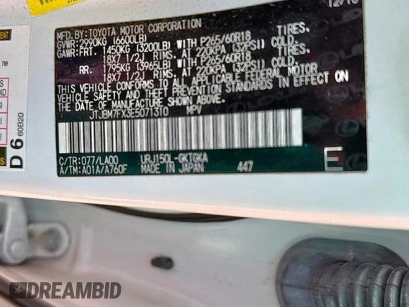 2014 Lexus GX 460 with VIN JTJBM7FX3E5071310, listed as a Copart auction lot 56683145 with 165,444 mi miles and Clean title. Bid and sale history available at DreamBid. Image 10.
