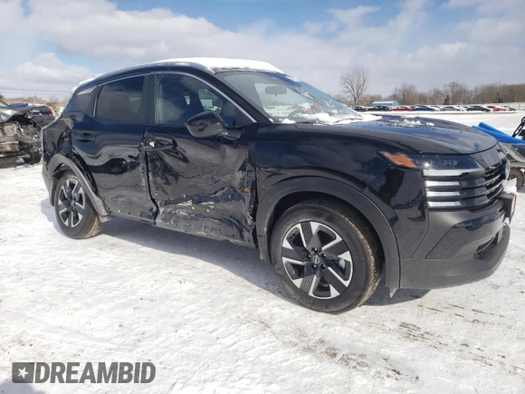 2025 Nissan Kicks SV with VIN 3N8AP6CB1SL335228, listed as a Copart auction lot 46030455 with 49 mi miles and Salvage Title. Bid and sale history available at carsss.com. Image 4.