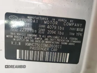 2021 Hyundai Ioniq SE with VIN KMHC75LC0MU260811, listed as a Copart auction lot 82023644 with 83,366 mi miles and Salvage Title. Bid and sale history available at DreamBid. Image 15.