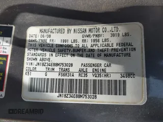2008 Nissan 350Z Nismo z VIN JN1BZ34E88M753028, wystawiony jako IAAI lot #42410654 z przebiegiem 122 854 mil mil oraz . Historia ofert i sprzedaży dostępna na DreamBid. Obrazek 9.