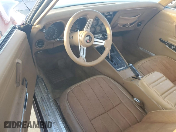 1972 Chevrolet Corvette with VIN 1Z37K2S525523, listed as a Copart auction lot 74986234 with 44,725 mi miles and Salvage title. Bid and sale history available at DreamBid. Image 8.