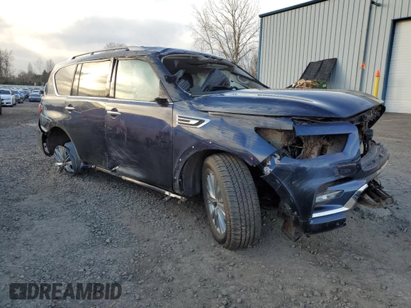 2024 Infiniti QX80 LUXE with VIN JN8AZ2AE5R9329984, listed as a Copart auction lot 42570855 with 0 mi miles and Non Repairable. Bid and sale history available at carsss.com. Image 4.
