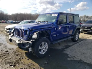 2019 Jeep Wrangler Unlimited Sport S with VIN 1C4HJXDG6KW582301, listed as a Copart auction lot 43180525 with 64,477 mi miles and Salvage title. Bid and sale history available at DreamBid. Image 1.