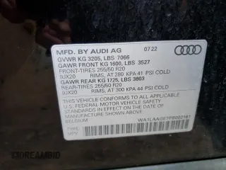 2023 Audi e-tron Premium Plus with VIN WA1LAAGE7PB002161, listed as a Copart auction lot 60665413 with Not provided miles and . Bid and sale history available at DreamBid. Image 13.