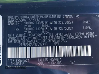 2025 Lexus RX 350 with VIN 2T2BAMCA7SC092410, listed as a IAAI auction lot 41580330 with 1,162 mi miles and . Bid and sale history available at DreamBid. Image 9.