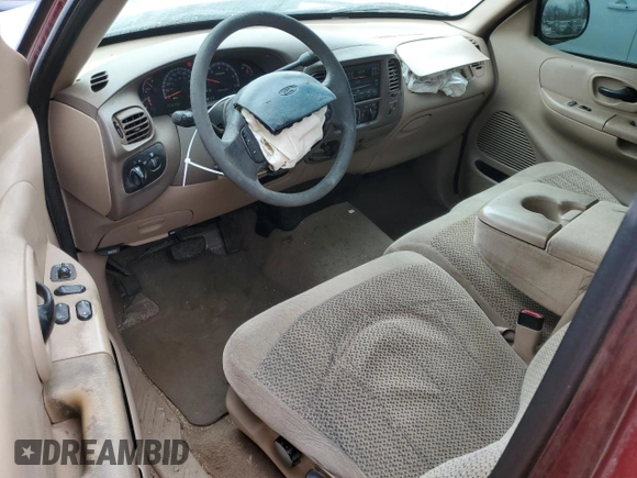 1999 Ford F-150 with VIN 1FTRF17W1XKB48291, listed as a Copart auction lot 45526035 with 154,699 mi miles and Salvage title. Bid and sale history available at DreamBid. Image 8.