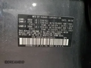 2020 Subaru Outback Premium с VIN 4S4BTACCXL3259623, выставлен на аукционе Copart как лот 54157065 с пробегом 71 555 миль миль и Списание • Salvage title. История ставок и продаж доступна на DreamBid. Изображение 13.