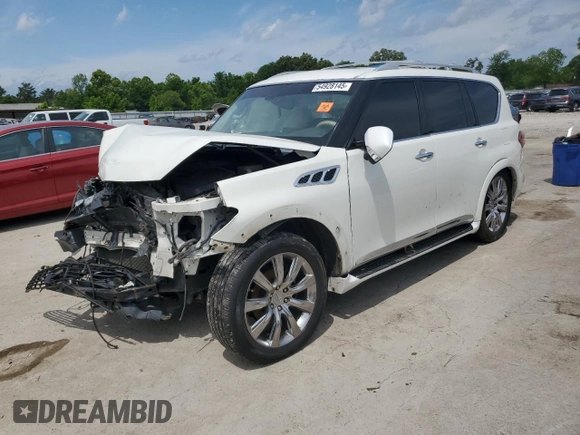2014 Infiniti QX80 with VIN JN8AZ2NFXE9552793, listed as a Copart auction lot 54928145 with Not provided miles and Salvage title. Bid and sale history available at DreamBid. Image 1.