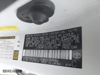 2016 Toyota Prius Four with VIN JTDKARFU2G3000756, listed as a IAAI auction lot 41880314 with 298,943 mi miles. Bid and sale history available at carsss.com. Image 9.