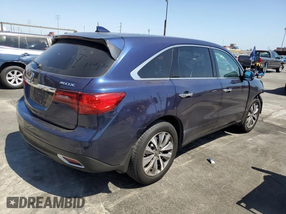 2014 Acura MDX Technology with VIN 5FRYD3H46EB005081, listed as a Copart auction lot 57799425 with 208,568 mi miles and Salvage title. Bid and sale history available at DreamBid. Image 3.
