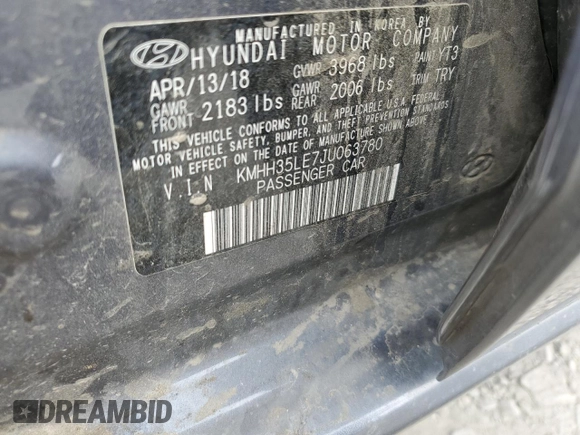 2018 Hyundai Elantra GT with VIN KMHH35LE7JU063780, listed as a Copart auction lot 69367994 with 105,083 mi miles and Salvage Title. Bid and sale history available at carsss.com. Image 12.