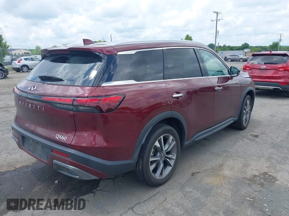 2022 Infiniti QX60 Luxe z VIN 5N1DL1FR9NC330743, wystawiony jako IAAI lot #42456589 z przebiegiem 17 780 mil mil oraz . Historia ofert i sprzedaży dostępna na DreamBid. Obrazek 4.