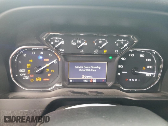 2021 GMC Sierra 1500 AT4 with VIN 3GTU9EET1MG464553, listed as a Copart auction lot 42709005 with 43,071 mi miles and Salvage Title. Bid and sale history available at carsss.com. Image 9.