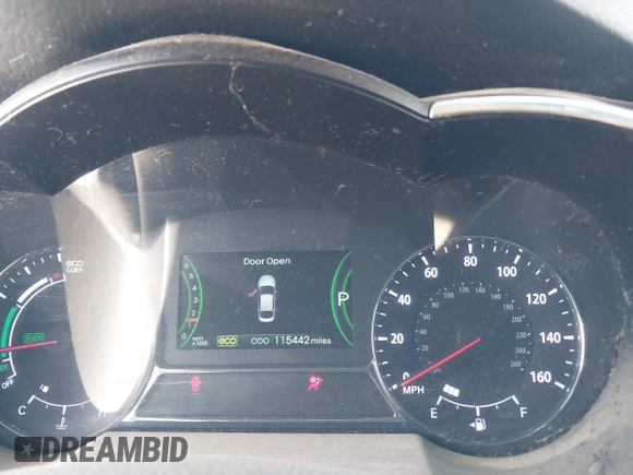 2012 Kia Optima Hybrid with VIN KNAGM4AD3C5033803, listed as a IAAI auction lot 42068386 with 115,442 mi miles. Bid and sale history available at carsss.com. Image 7.