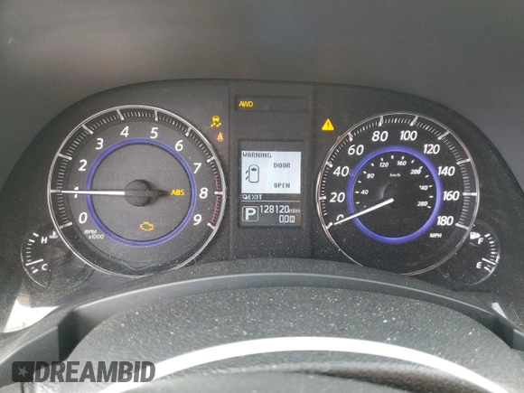 2016 Infiniti QX70 with VIN JN8CS1MW7GM753074, listed as a Copart auction lot 44591025 with 128,120 mi miles and Salvage Title. Bid and sale history available at DreamBid. Image 9.