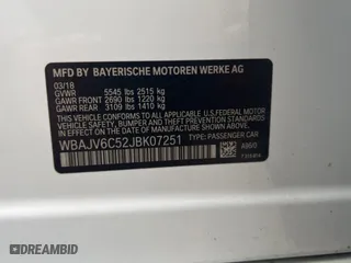 2018 BMW 6 Series 640i xDrive with VIN WBAJV6C52JBK07251, listed as a Copart auction lot 44818483 with 35,100 mi miles. Bid and sale history available at carsss.com. Image 10.