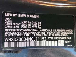2022 BMW M8 Competition z VIN WBSDZ0C04NCJ11152, wystawiony jako Copart lot #82225924 z przebiegiem 4 285 mil mil oraz Szkoda całkowita • Salvage title. Historia ofert i sprzedaży dostępna na DreamBid. Obrazek 13.
