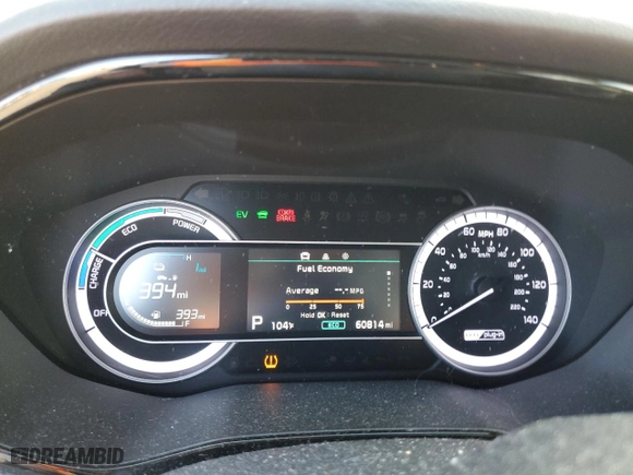 2022 Kia Niro Plug-In Hybrid LXS with VIN KNDCM3LD8N5546105, listed as a Copart auction lot 75826614 with 60,814 mi miles and Salvage Title. Bid and sale history available at carsss.com. Image 9.