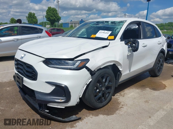 2024 Honda HR-V Sport with VIN 3CZRZ1H57RM761566, listed as a IAAI auction lot 42196492 with 12,113 mi miles and . Bid and sale history available at DreamBid. Image 2.