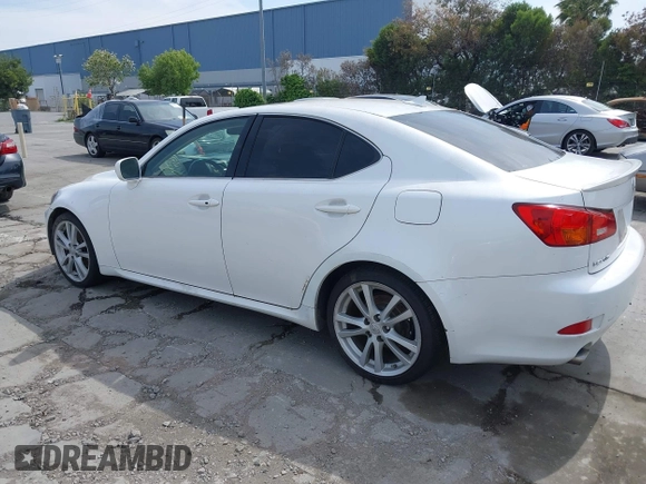 2007 Lexus IS 250 with VIN JTHBK262475043484, listed as a IAAI auction lot 42035005 with Not Provided miles and . Bid and sale history available at carsss.com. Image 3.