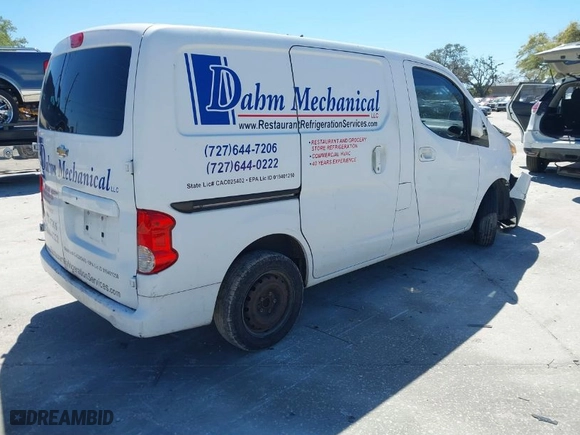 2015 Chevrolet City Express Cargo Van LS with VIN 3N63M0YN4FK706145, listed as a IAAI auction lot 41744920 with 153,829 mi miles. Bid and sale history available at carsss.com. Image 4.