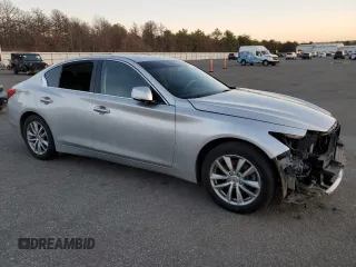 2017 Infiniti Q50 2.0t Premium with VIN JN1CV7AR7HM682645, listed as a Copart auction lot 83334894 with 0 mi miles and Salvage Title. Bid and sale history available at carsss.com. Image 4.