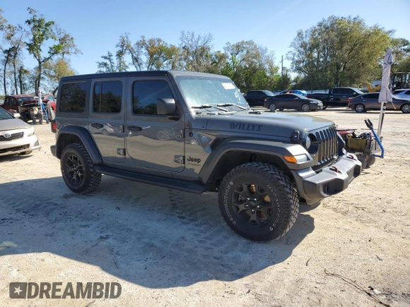 2020 Jeep Wrangler Unlimited Willys with VIN 1C4HJXDN5LW170449, listed as a Copart auction lot 49172955 with 44,073 mi miles and Non repairable. Bid and sale history available at DreamBid. Image 4.