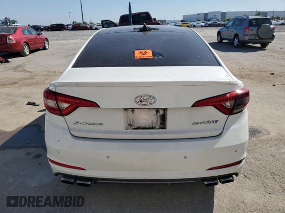 2015 Hyundai Sonata Sport with VIN 5NPE34AB2FH073595, listed as a Copart auction lot 53607015 with 281,337 mi miles and Salvage Title. Bid and sale history available at carsss.com. Image 6.