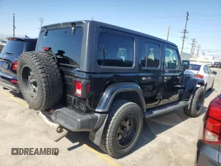 2020 Jeep Wrangler Unlimited Sahara with VIN 1C4HJXEG3LW145470, listed as a Copart auction lot 63690835 with 47,838 mi miles and Salvage title. Bid and sale history available at DreamBid. Image 3.