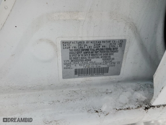 2016 Nissan Versa Note S with VIN 3N1CE2CP3GL402632, listed as a Copart auction lot 44148845 with 90,607 mi miles and Salvage Title. Bid and sale history available at carsss.com. Image 12.