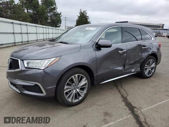 2017 Acura MDX Technology with VIN 5FRYD4H52HB017389, listed as a Copart auction lot 49911175 with 89,676 mi miles and Salvage Title. Bid and sale history available at DreamBid. Image 1.