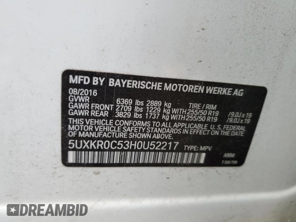 2017 BMW X5 xDrive35i z VIN 5UXKR0C53H0U52217, wystawiony jako Copart lot #58559235 z przebiegiem 100 544 mil mil oraz Szkoda całkowita • Salvage title. Historia ofert i sprzedaży dostępna na DreamBid. Obrazek 13.