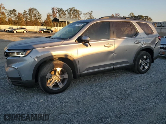 2024 Honda Pilot EX-L 7 Passenger with VIN 5FNYG1H55RB031828, listed as a Copart auction lot 76163374 with 12,833 mi miles and Salvage Title. Bid and sale history available at carsss.com. Image 1.