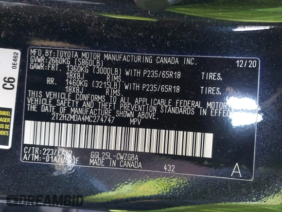 2021 Lexus RX 350 с VIN 2T2HZMDA4MC274747, выставлен на аукционе IAAI как лот 41673549 с пробегом 50 467 миль миль и . История ставок и продаж доступна на DreamBid. Изображение 9.