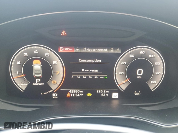 2019 Audi A6 Prestige with VIN WAUM2AF24KN066922, listed as a Copart auction lot 48401975 with 45,980 mi miles and Salvage title. Bid and sale history available at DreamBid. Image 9.