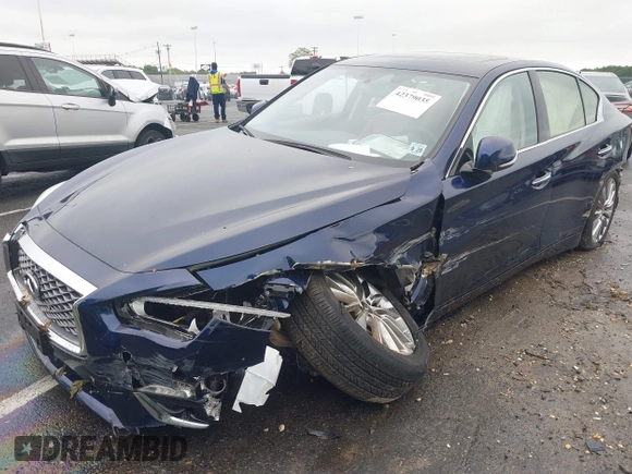 2024 Infiniti Q50 Luxe with VIN JN1EV7BR7RM631669, listed as a IAAI auction lot 42379035 with 9,376 mi miles and . Bid and sale history available at DreamBid. Image 2.