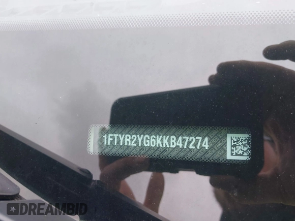2019 Ford Transit with VIN 1FTYR2YG6KKB47274, listed as a IAAI auction lot 41967189 with 187,594 mi miles and . Bid and sale history available at DreamBid. Image 9.