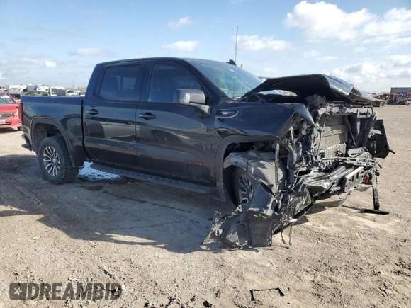 2021 GMC Sierra 1500 AT4 with VIN 1GTU9EET0MZ214429, listed as a Copart auction lot 48395165 with 0 mi miles and Salvage Title. Bid and sale history available at carsss.com. Image 4.