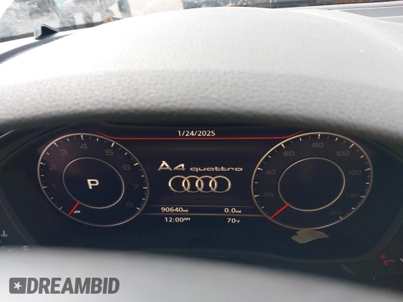 2019 Audi A4 Premium Plus with VIN WAUENAF46KN018769, listed as a IAAI auction lot 41418569 with 90,640 mi miles. Bid and sale history available at carsss.com. Image 7.