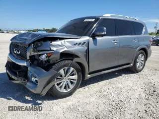 2015 Infiniti QX80 with VIN JN8AZ2NF8F9570758, listed as a Copart auction lot 50242725 with 141,343 mi miles and Salvage Title. Bid and sale history available at carsss.com. Image 1.