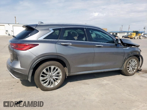 2023 Infiniti QX50 Luxe with VIN 3PCAJ5BA3PF105275, listed as a Copart auction lot 50584265 with 26,399 mi miles and Salvage title. Bid and sale history available at DreamBid. Image 3.
