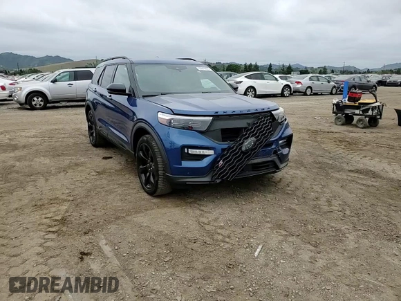 2020 Ford Explorer ST with VIN 1FM5K8GC7LGB42206, listed as a Copart auction lot 53849925 with 75,638 mi miles and Salvage Title. Bid and sale history available at DreamBid. Image 14.