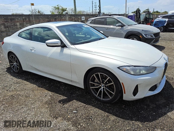 2025 BMW 4 Series 430i with VIN WBA43DA01SCT01356, listed as a Copart auction lot 53862335 with 17,451 mi miles and Clean title. Bid and sale history available at DreamBid. Image 4.