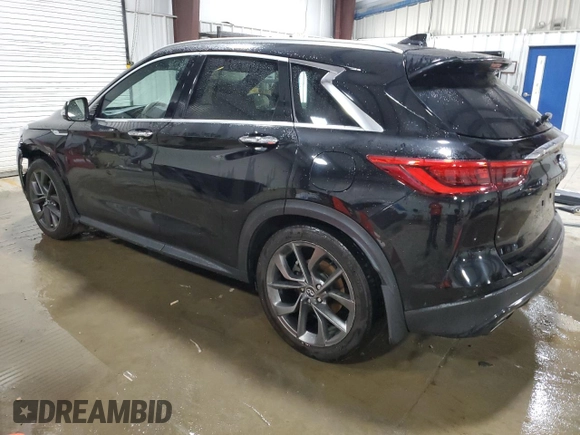 2019 Infiniti QX50 Luxe z VIN 3PCAJ5M38KF105442, wystawiony jako Copart lot #59209025 z przebiegiem 129 840 mil mil oraz Szkoda całkowita • Salvage title. Historia ofert i sprzedaży dostępna na DreamBid. Obrazek 2.