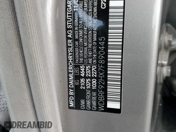 2007 Mercedes-Benz C 280 Luxury z VIN WDBRF92HX7F890445, wystawiony jako Copart lot #59967035 z przebiegiem 178 426 mil mil oraz Szkoda całkowita • Salvage title. Historia ofert i sprzedaży dostępna na DreamBid. Obrazek 13.