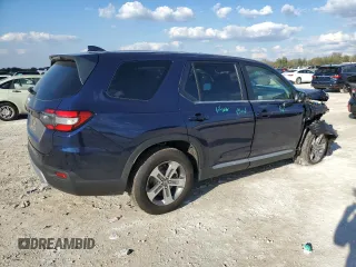 2025 Honda Pilot EX-L with VIN 5FNYG1H47SB054993, listed as a Copart auction lot 46642145 with 4,820 mi miles and Salvage Title. Bid and sale history available at carsss.com. Image 3.