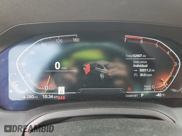 2021 BMW 3 Series 330i с VIN 3MW5R1J01M8B98838, выставлен на аукционе Copart как лот 56878795 с пробегом 62 607 миль миль и Списание • Salvage title. История ставок и продаж доступна на DreamBid. Изображение 9.