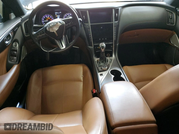 2021 Infiniti Q50 Signature Edition with VIN JN1EV7CR5MM752479, listed as a Copart auction lot 59332895 with 37,884 mi miles and Salvage title. Bid and sale history available at DreamBid. Image 8.