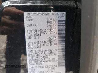 2024 Nissan Frontier SV z VIN 1N6ED1EJ0RN667374, wystawiony jako Copart lot #58184865 z przebiegiem 9 546 mil mil oraz Czysty tytuł • Clean title. Historia ofert i sprzedaży dostępna na DreamBid. Obrazek 13.