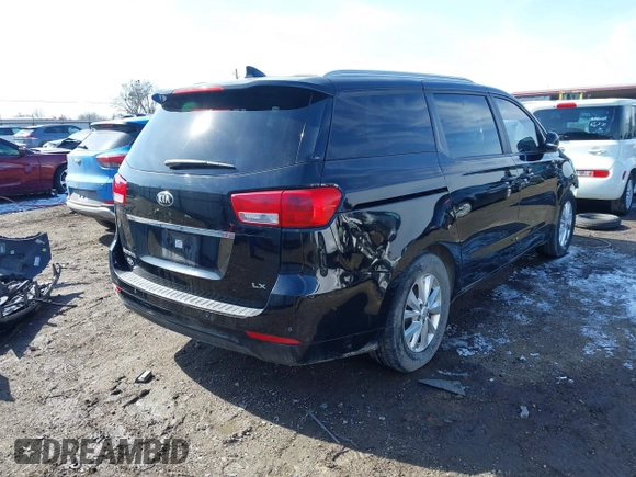 2017 Kia Sedona LX with VIN KNDMB5C17H6242614, listed as a IAAI auction lot 41572420 with 115,707 mi miles and . Bid and sale history available at carsss.com. Image 4.